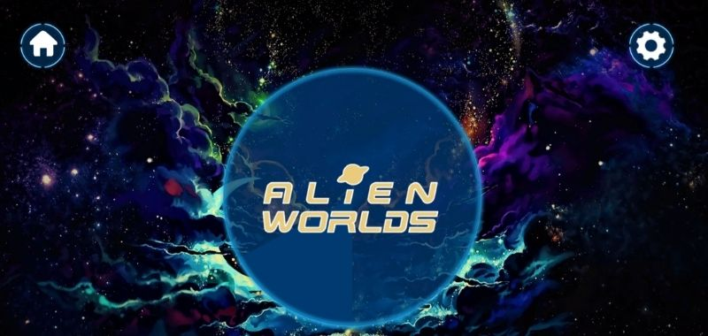 The image of the Alien Worlds game start page