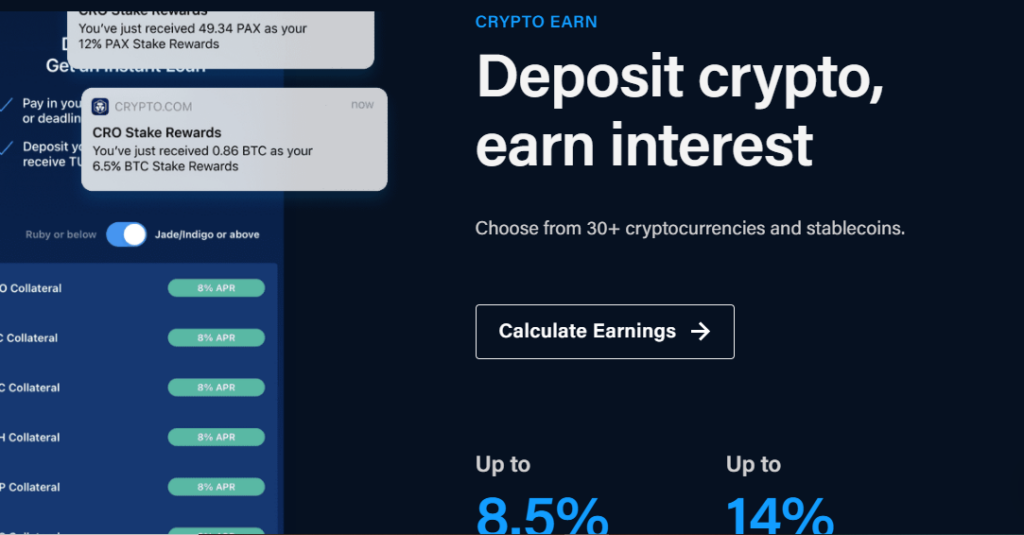 CryptoEarn service of Crypto.com.