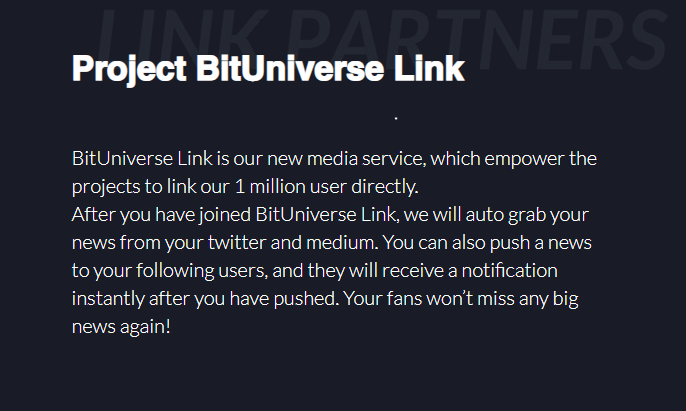 About the Link feature of BitUniverse.