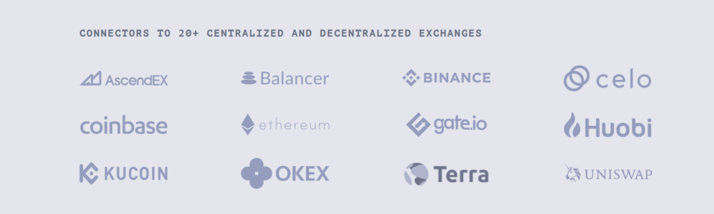 Exchanges supported by Hummingbot.