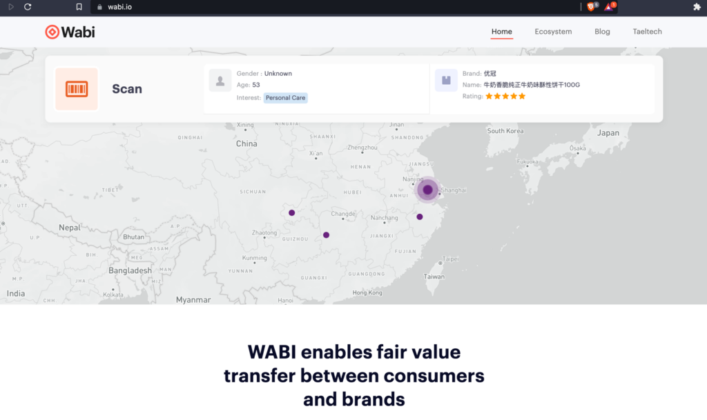 Home page of Wabi