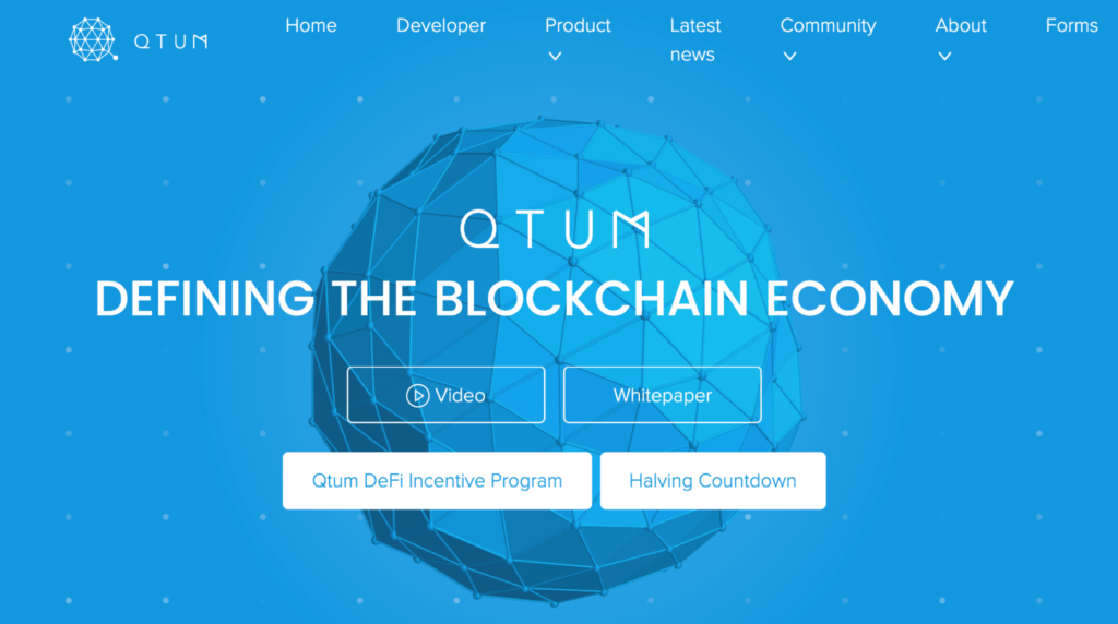 QTUM’s homepage