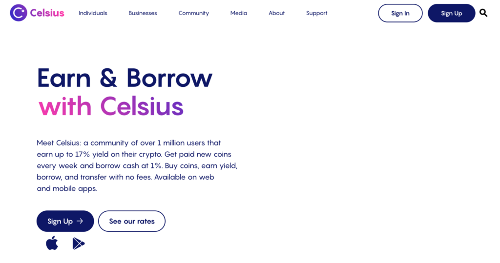 Celsius crypto lending platform