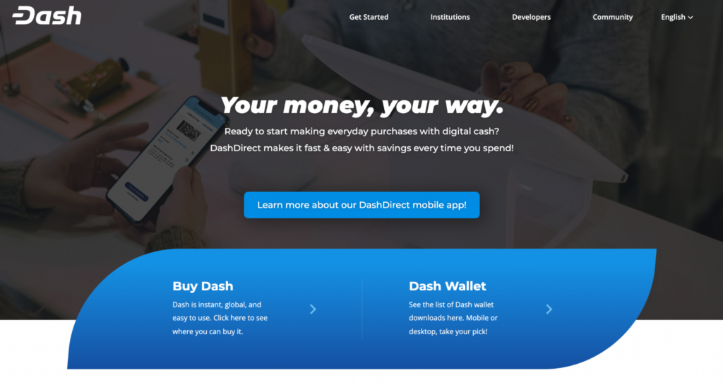 Dash's homepage