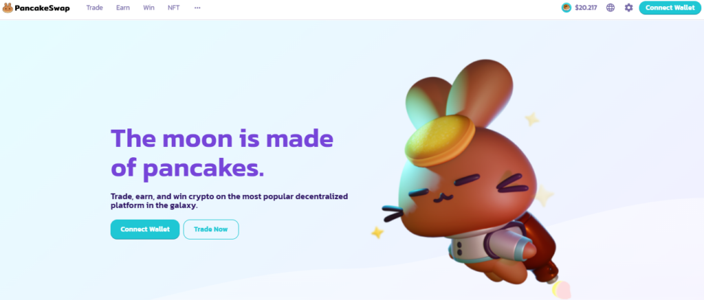 PancakeSwap's homepage