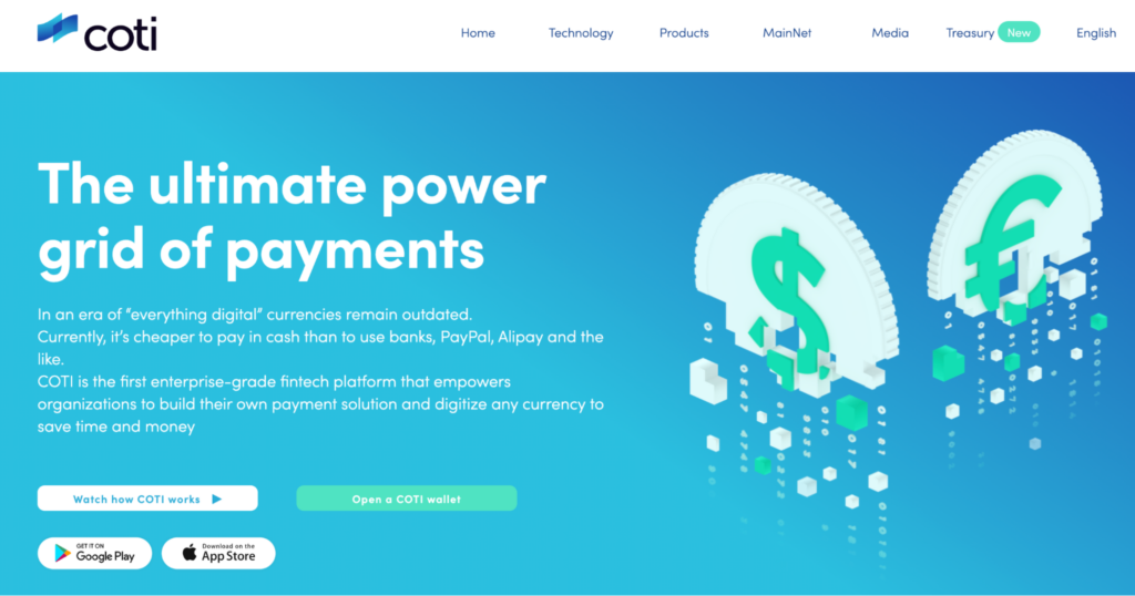 COTI's homepage