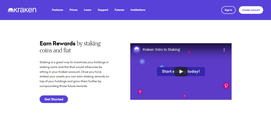 The Kraken staking platform.