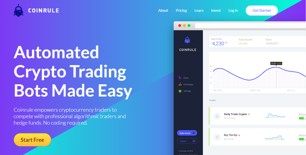Coinrule home page