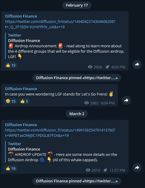 The developer's comments on Telegram.