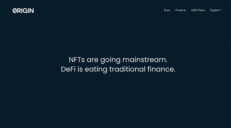Origin Protocol’s homepage
