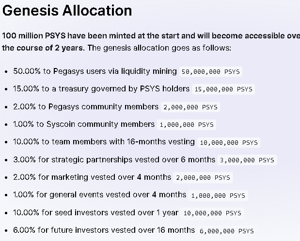 Genesis allocation.