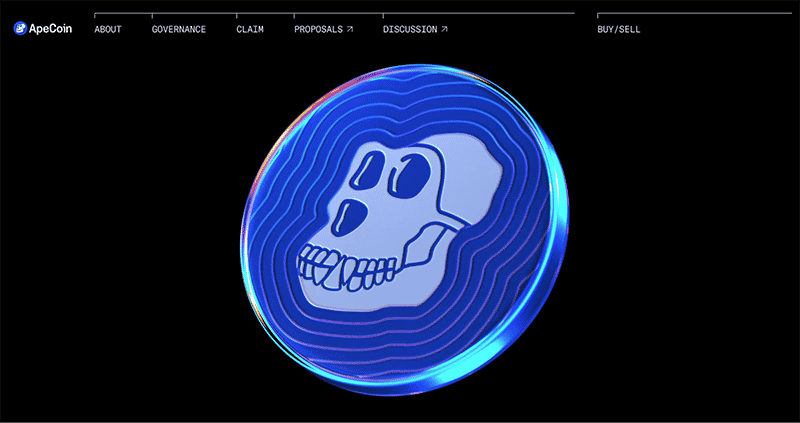 ApeCoin’s homepage