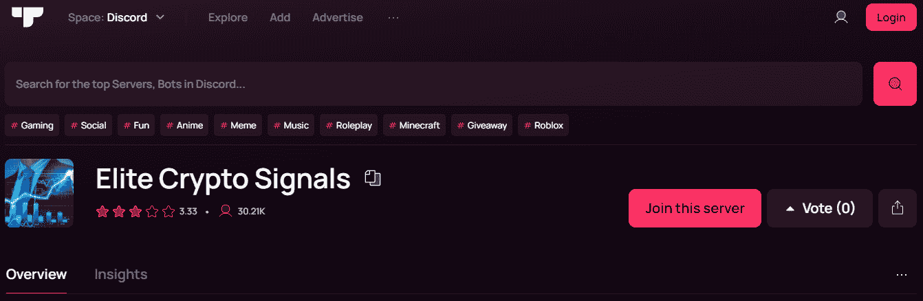 elite crypto signals discord