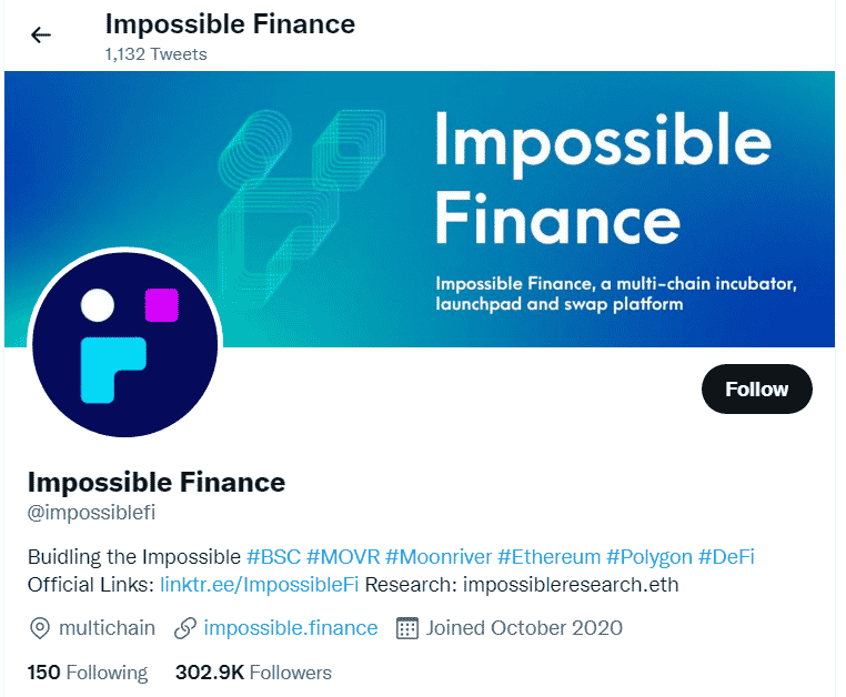 Impossible Finance Twitter profile